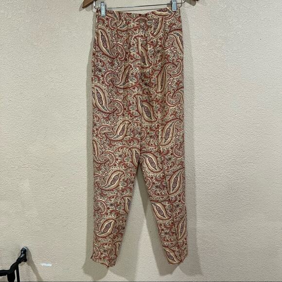 Adrienne Vittadini Collection paisley silk grandmacore pants - Picture 4 of 6